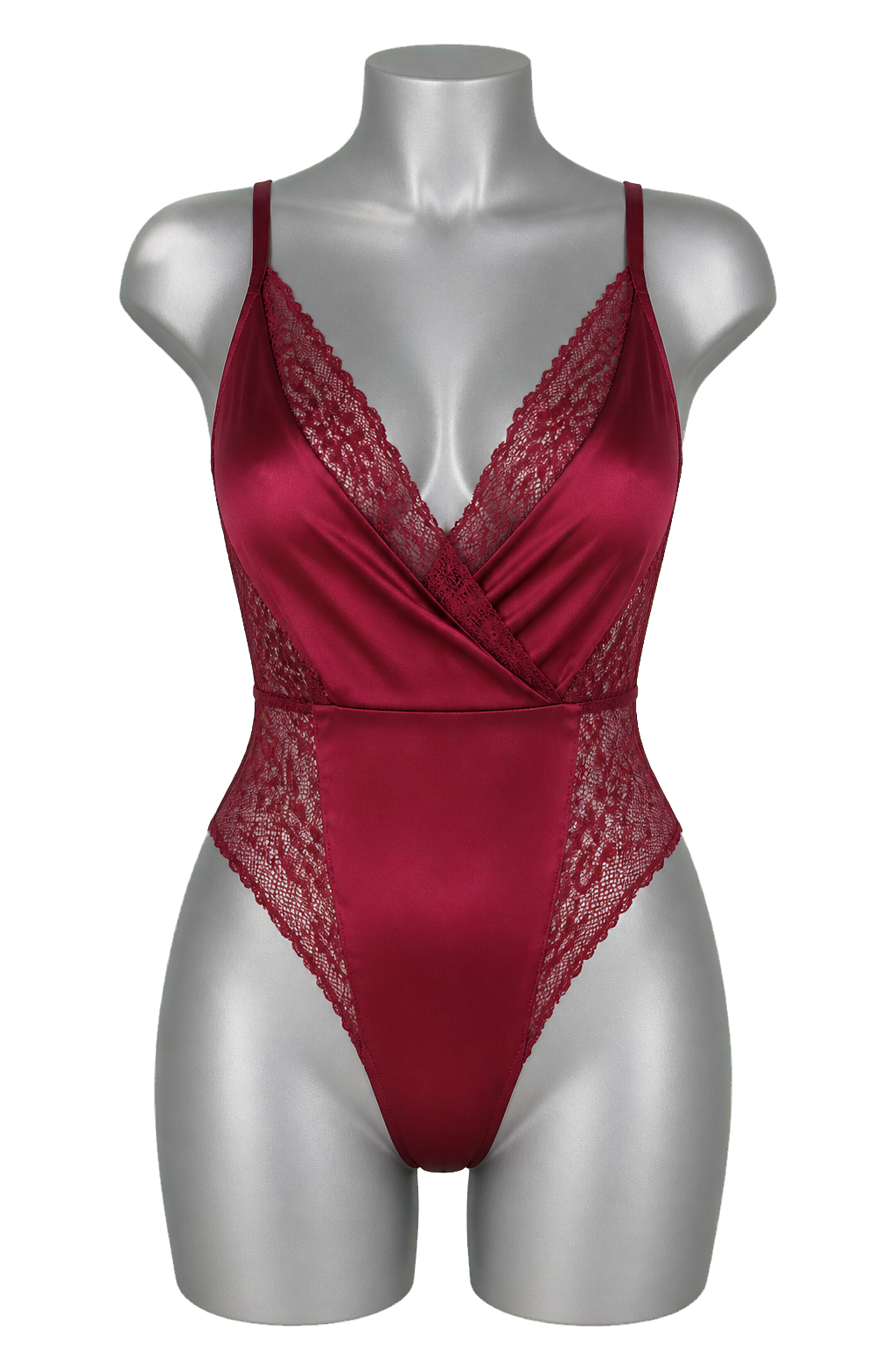 Burgundy Satin Teddy