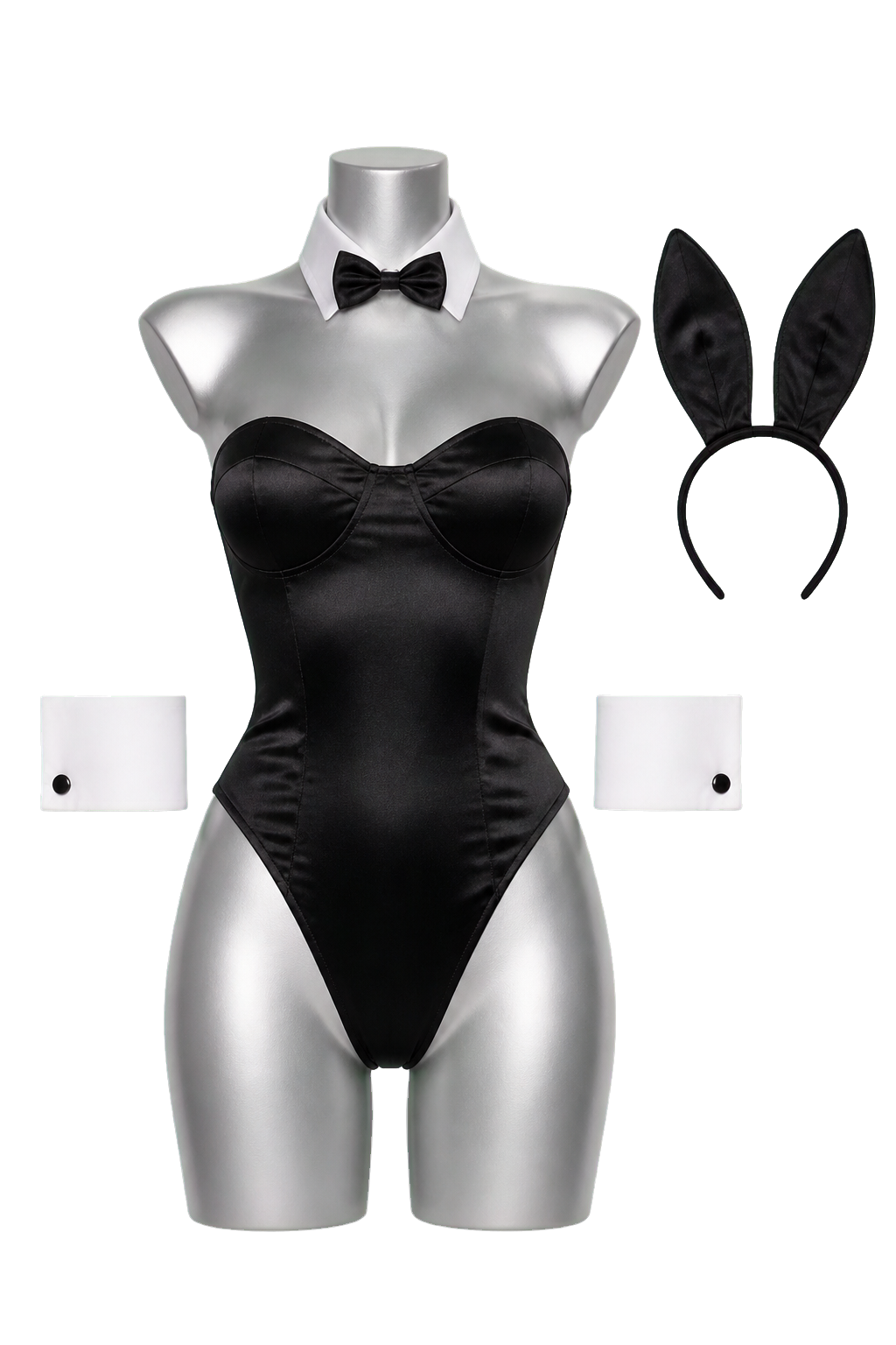 Black Satin Bunny Costume