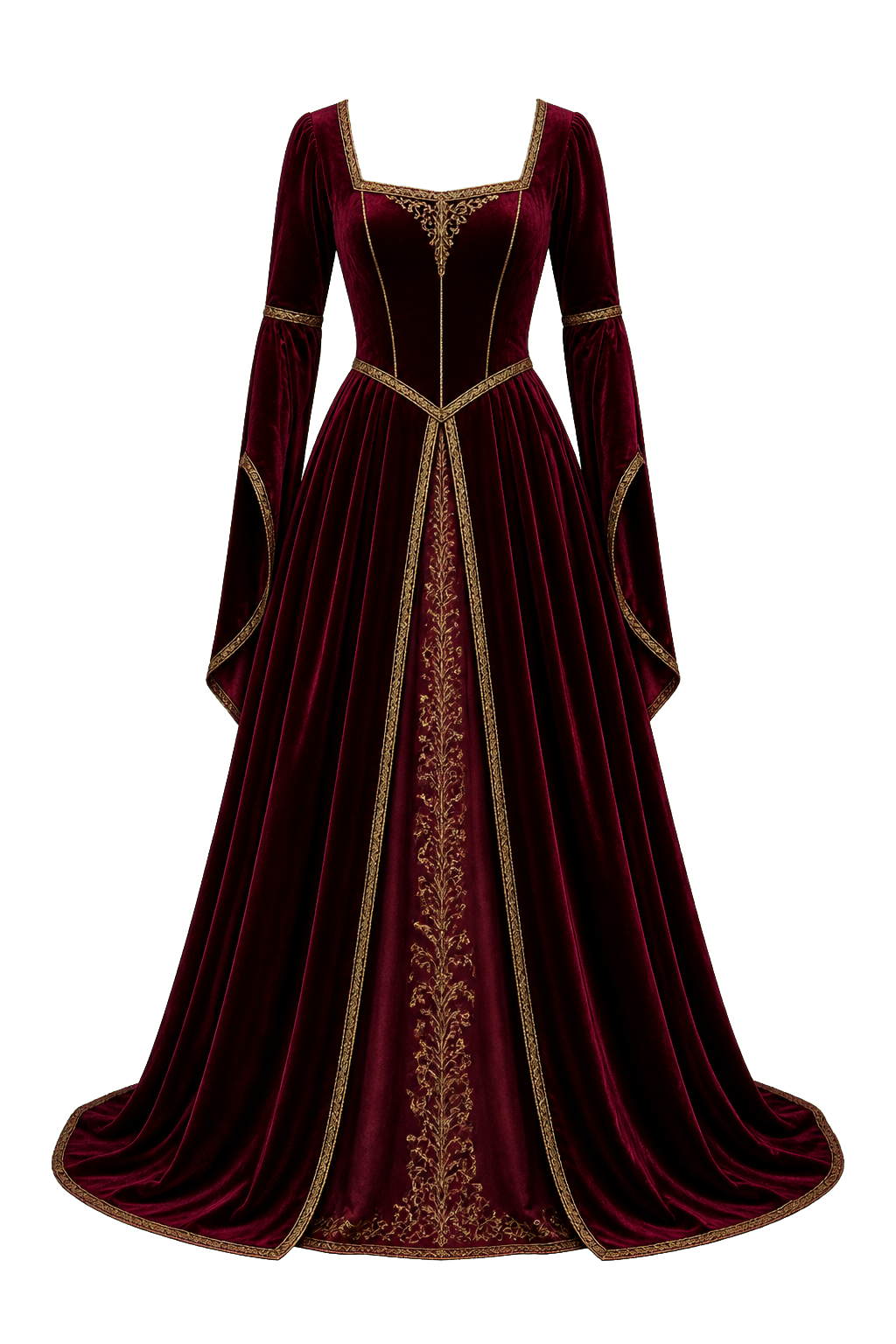 Burgundy Castlecore Gown