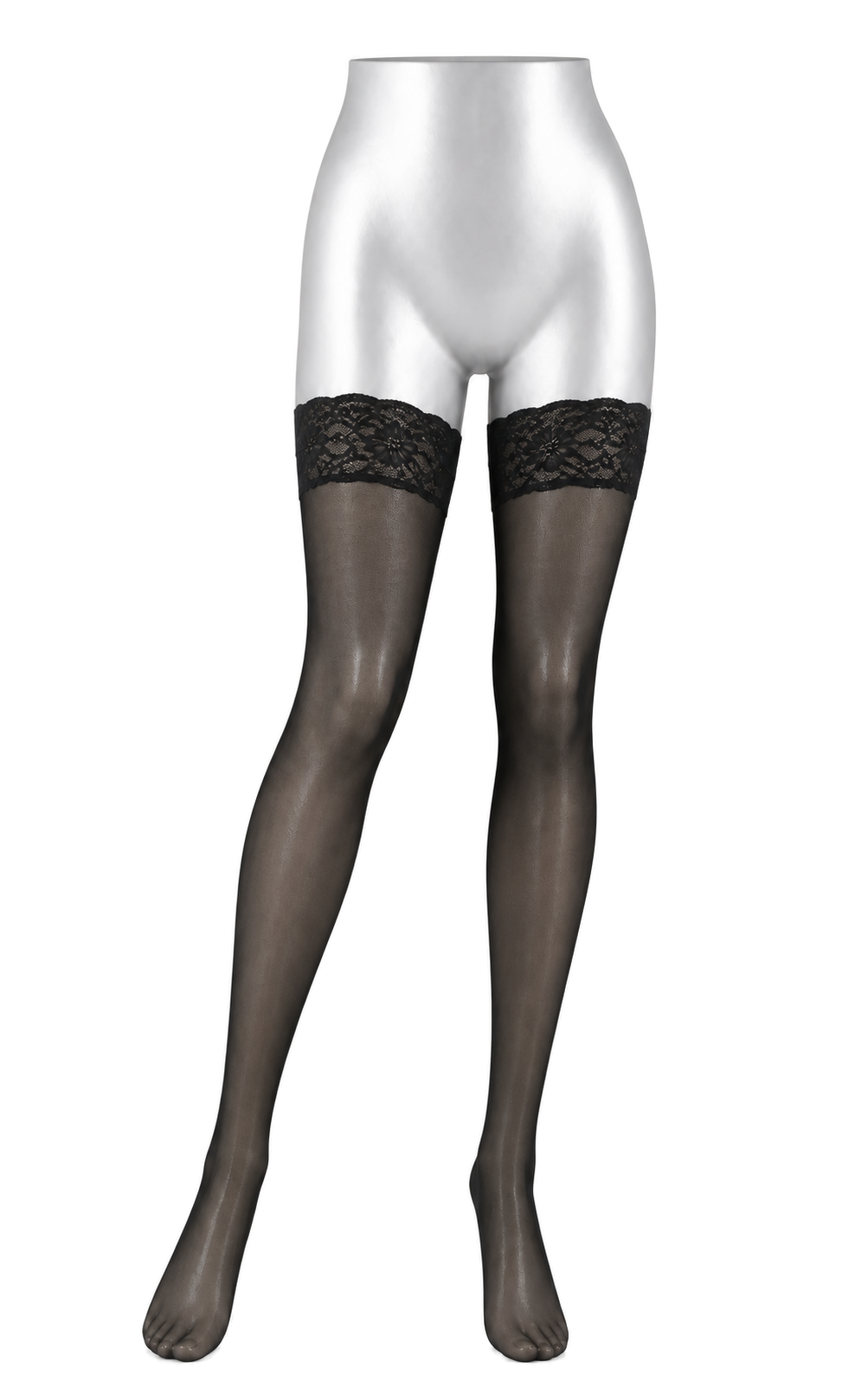 Black Lace-Top Thigh-Highs